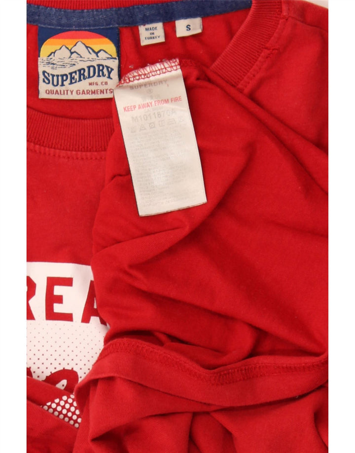 Superdry Grafisk T-shirt top til mænd, lille rød bomuld