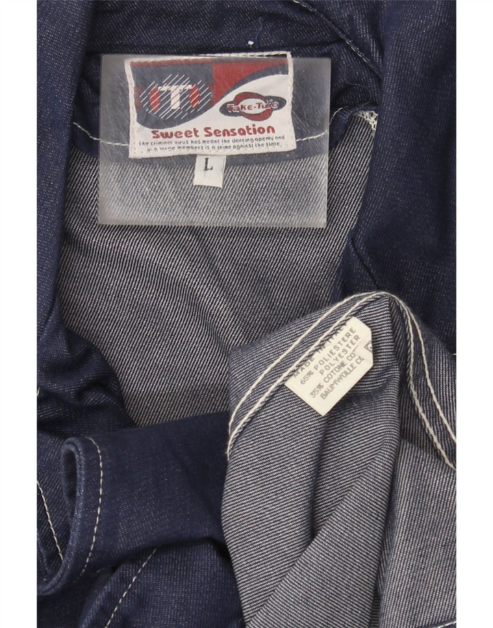 Take Two Men Pea Coat UK 40 Large Navy Blue Polyester