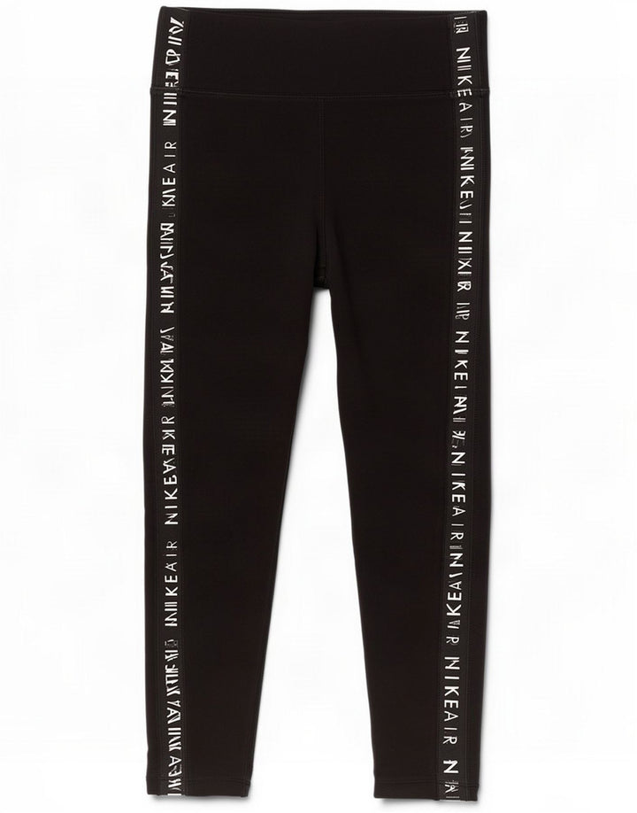 Nike Womens Crop Graphic Leggings UK 14 Large Black