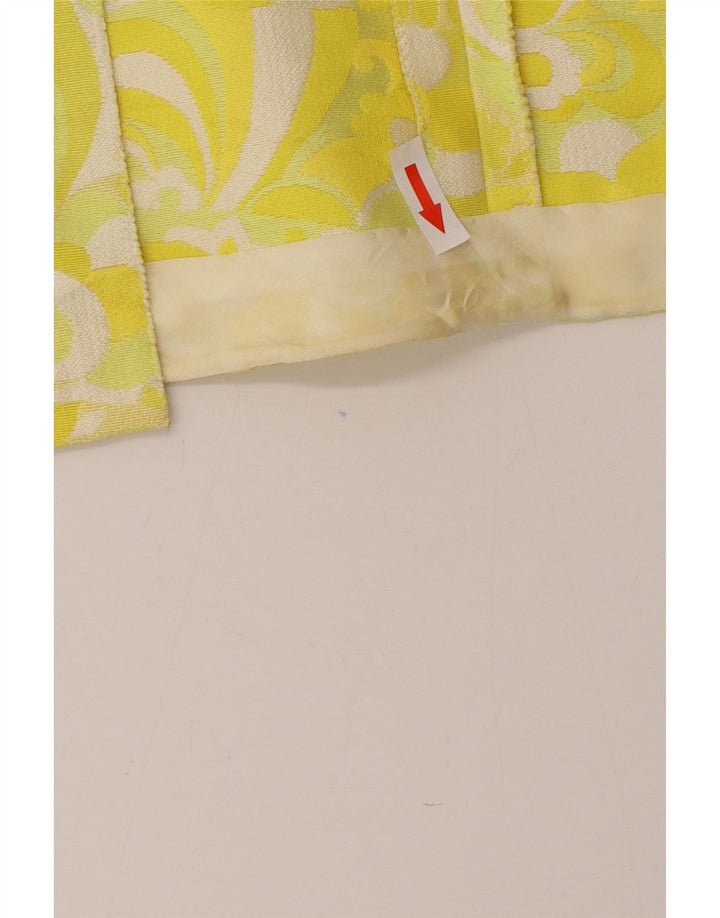 Vintage lige nederdel til kvinder W30 Medium Yellow Floral