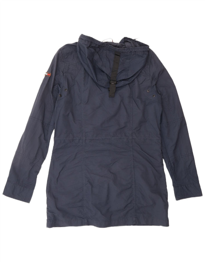 TOMMY HILFIGER Dame Oversized hættejakke UK 10 Small Navy Blue