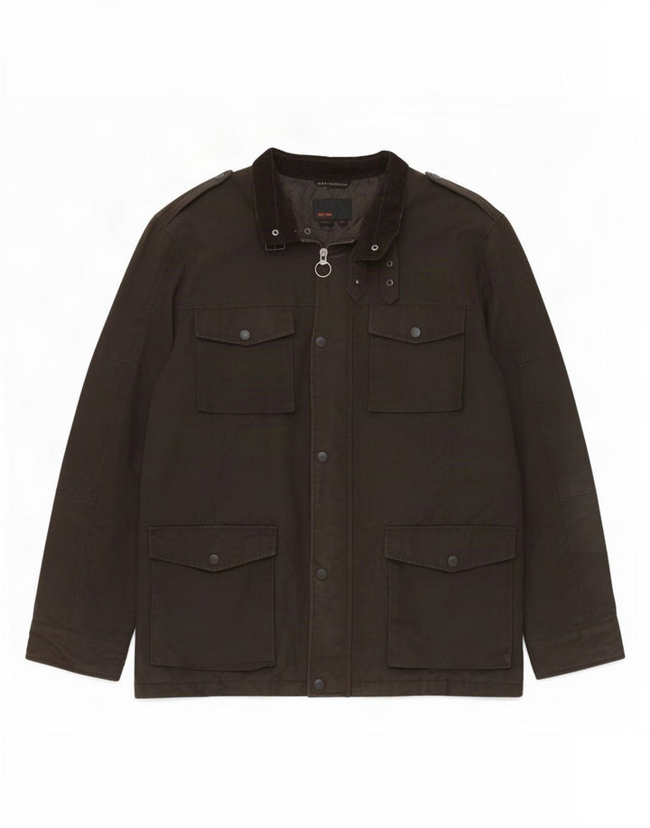Zara Herre vokset bomuldsjakke UK 44 2XL Brun