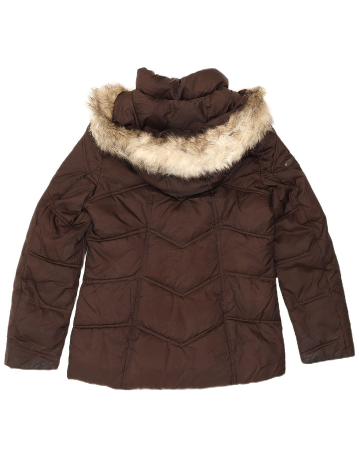 Nautica Polstret hættejakke til kvinder UK 14 Medium Brun Polyester