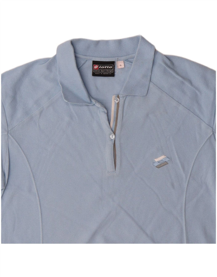 LOTTO Dame Polo Shirt UK 18 XL Blå Bomuld