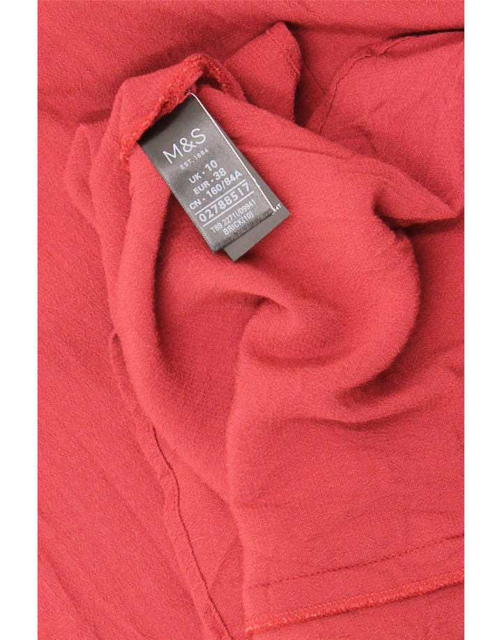 Marks & Spencer Dame Ærmeløs Shift Dress UK 10 Small Red Viscose
