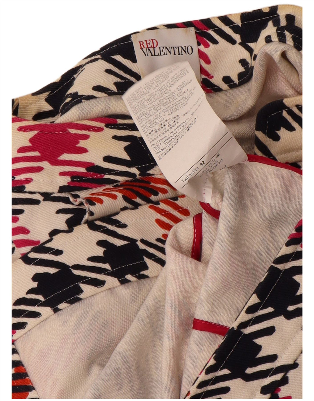 Rød fra Valentino Dame Crop Blazer Jacket IT 42 Medium Flerfarvet
