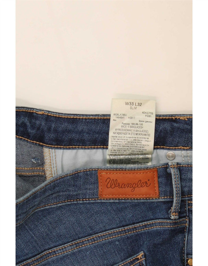 Wrangler Dame Slim Jeans W33 L32 Blå Bomuld