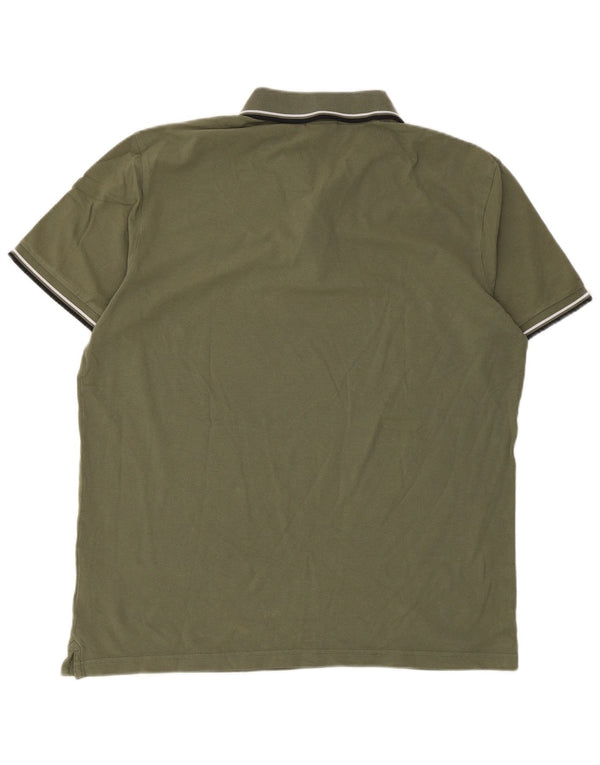 Diadora herre poloshirt 2XL Khaki stribet bomuld