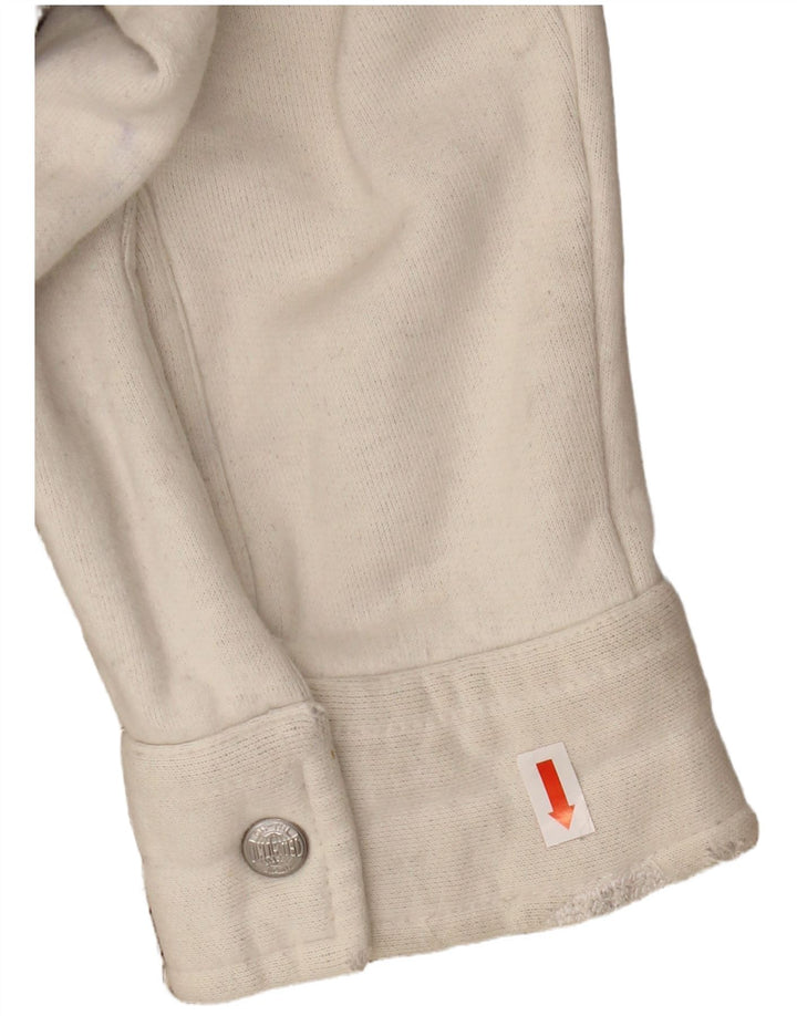 VINTAGE Herre grafisk bomberjakke UK 44 2XL Beige Stribet Uld