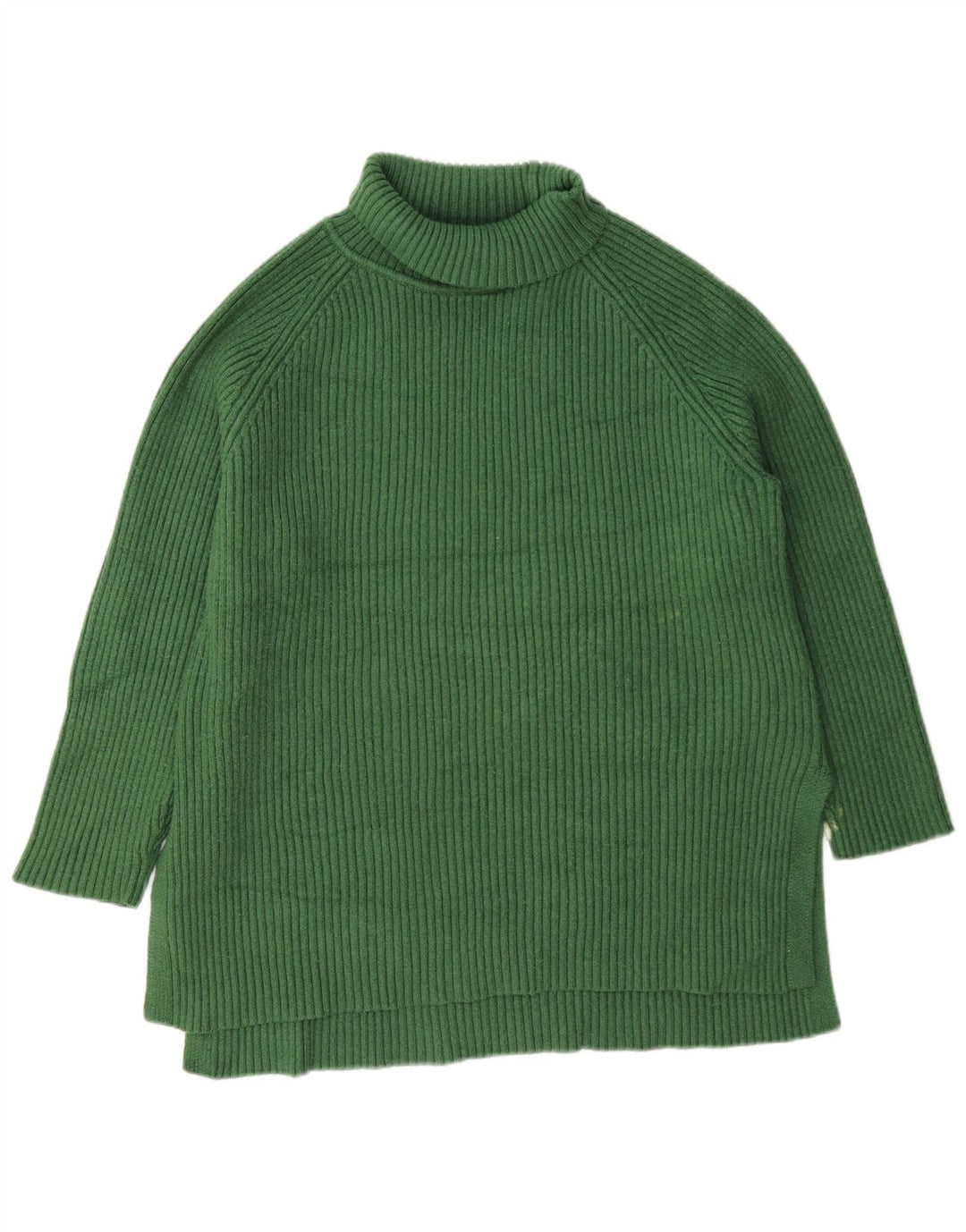 Marks & Spencer Dame Rullehals Sweater UK 16 Stor Grøn Viscose