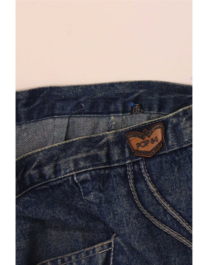 POP 84 Dame højtaljet denimnederdel W30 Medium Blue