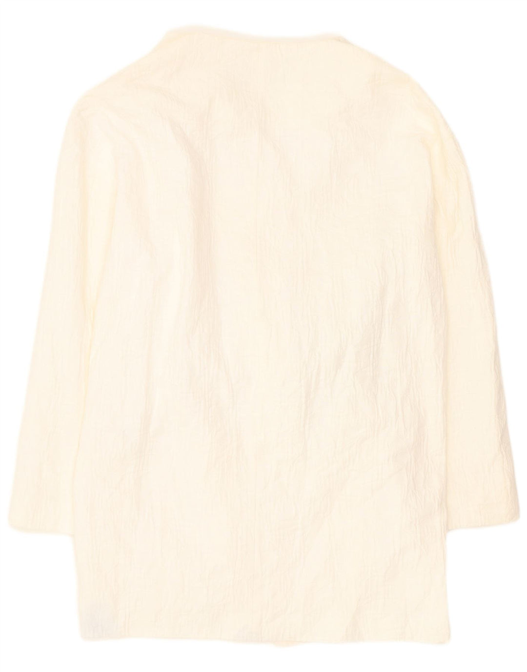 Zara Dame Overfrakke UK 14 Medium Off White Bomuld