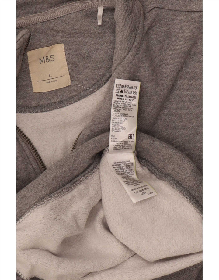 Marks & Spencer Sweatshirt med lynlås til mænd, stor grå bomuld