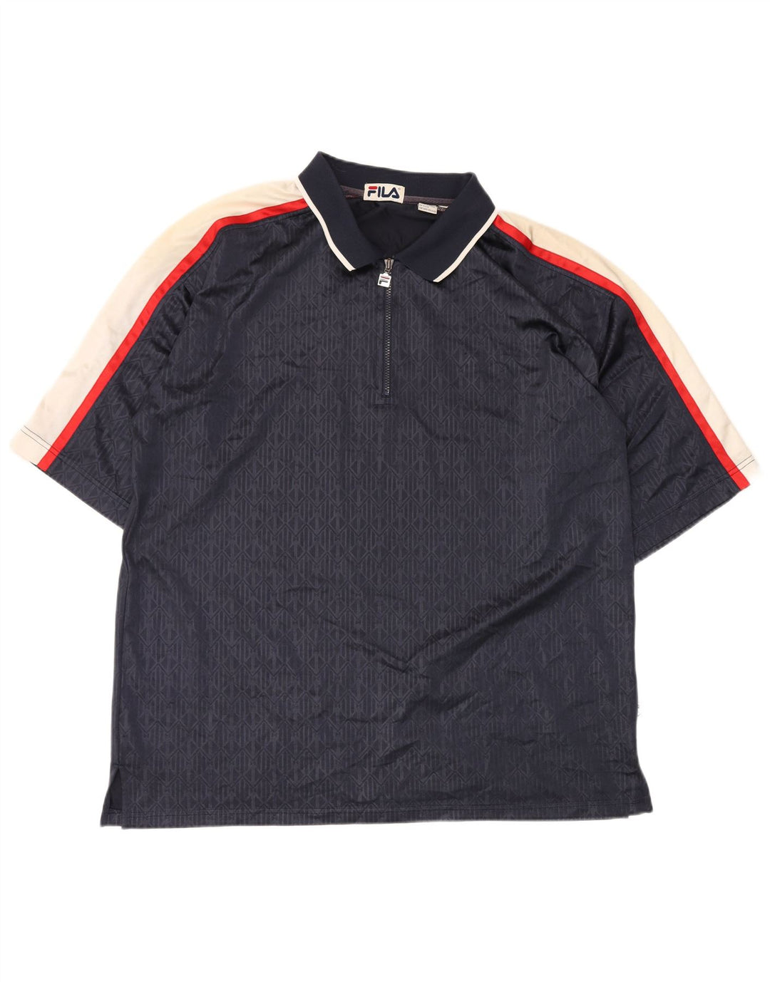 FILA Poloskjorte til mænd 2XL Marineblå Geometrisk Polyester