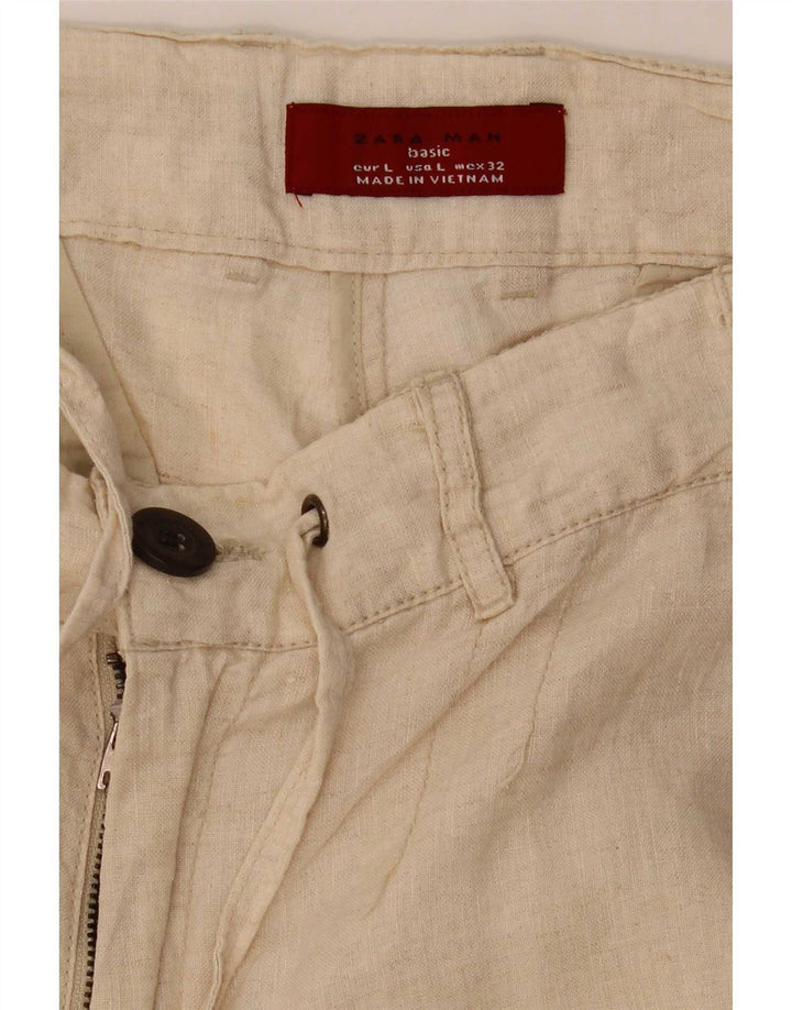 Zara Herre Chino Shorts Large W32 Beige
