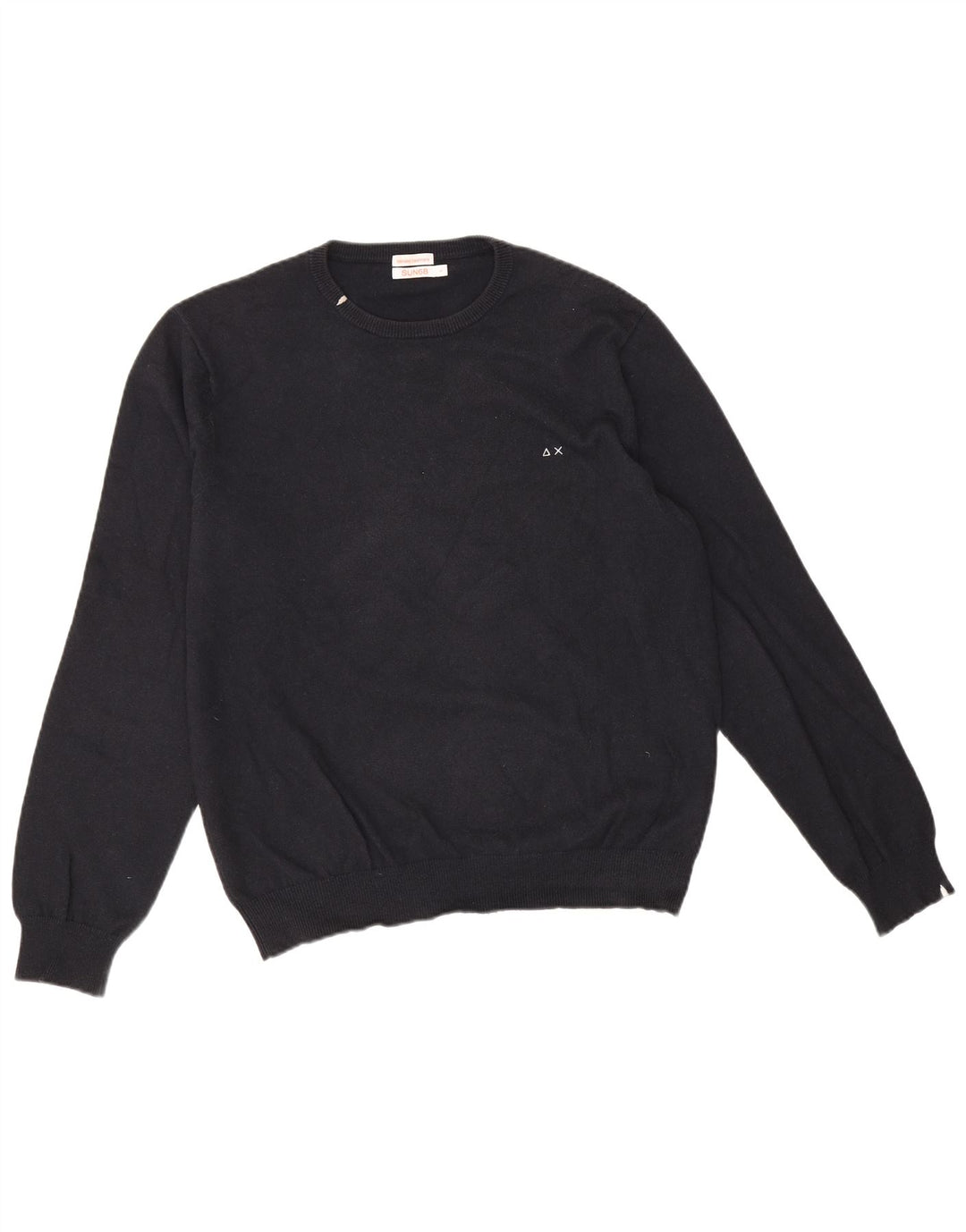 Sun68 Herre Crew Neck Jumper Sweater Stor sort bomuld