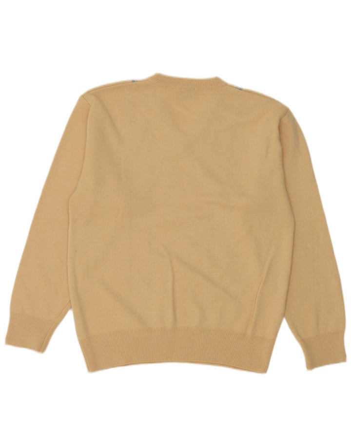 Gabicci Herre V-hals sweater Medium gul stribet uld