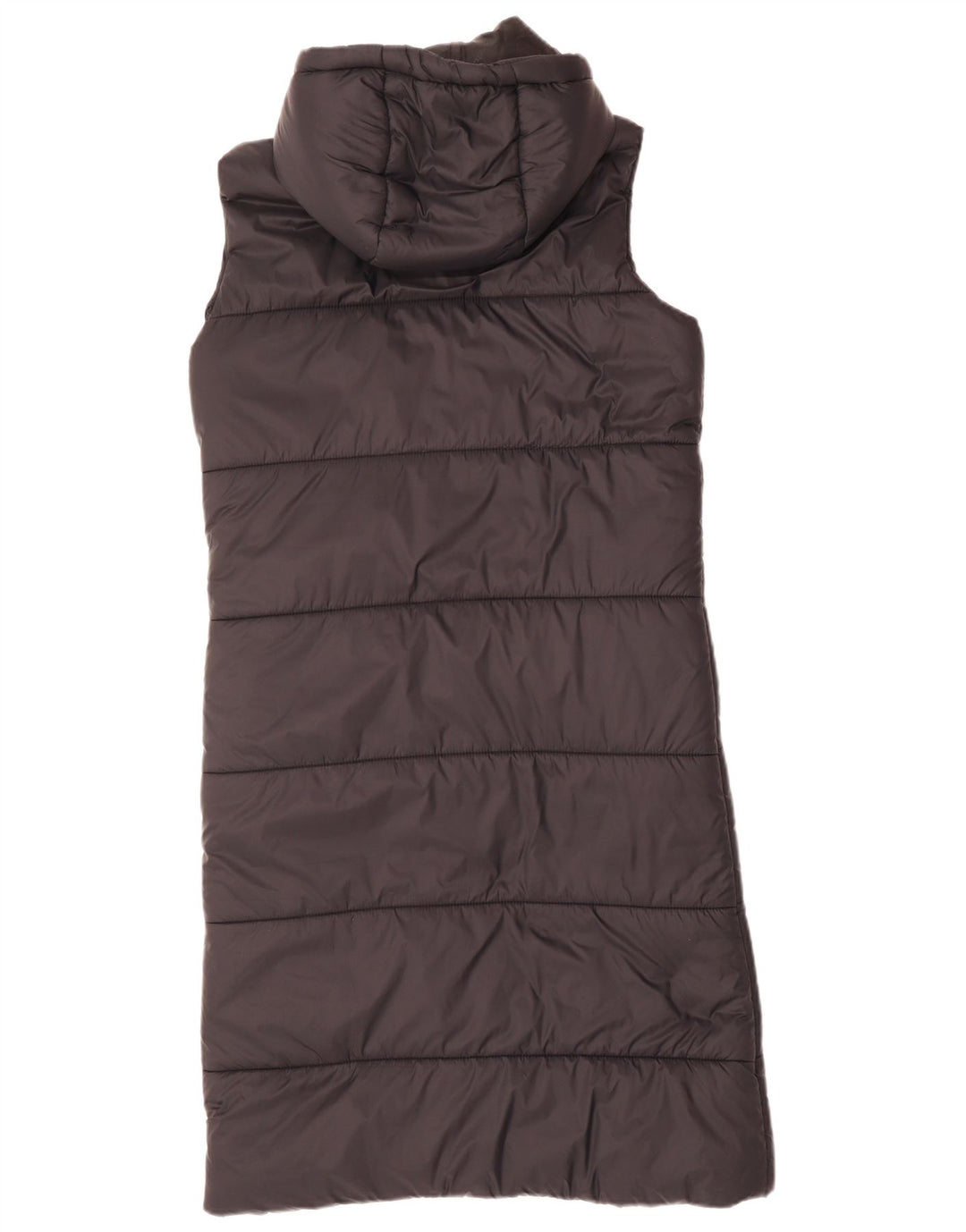 BÆNK Dame Oversized Longline Hætte polstret Gilet UK 10 Small Black