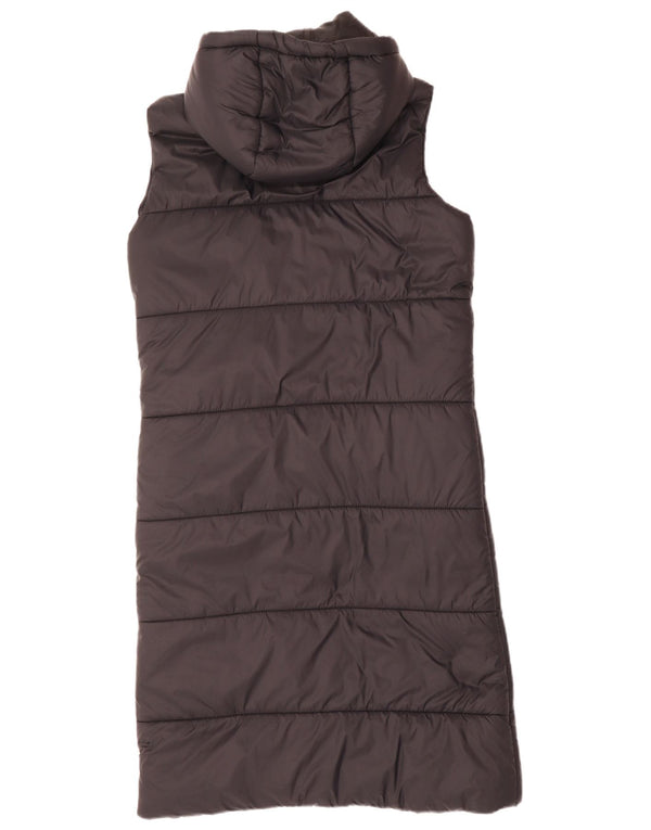 BÆNK Dame Oversized Longline Hætte polstret Gilet UK 10 Small Black