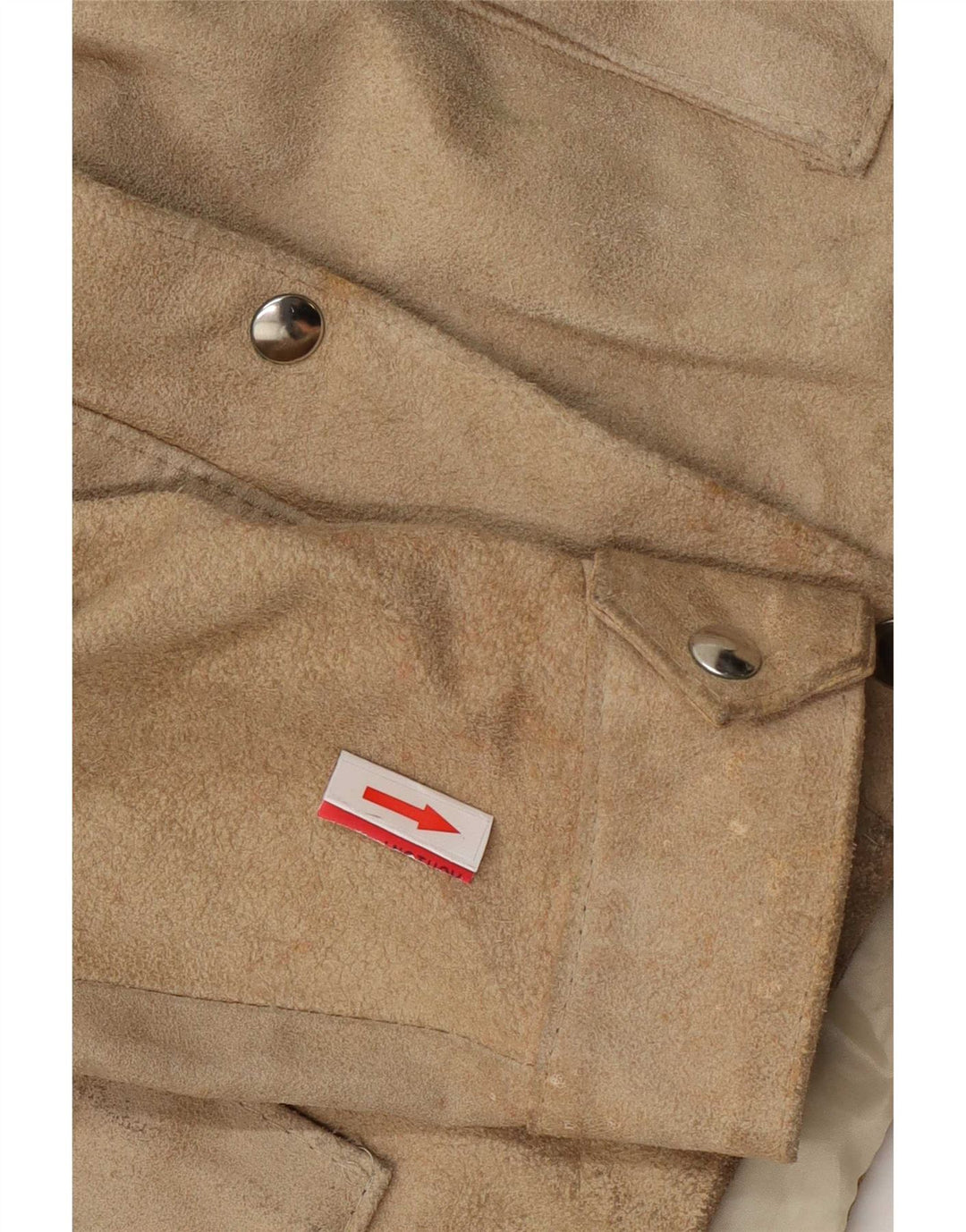Vintage dame ruskindsjakke UK 14 Stort beige læder