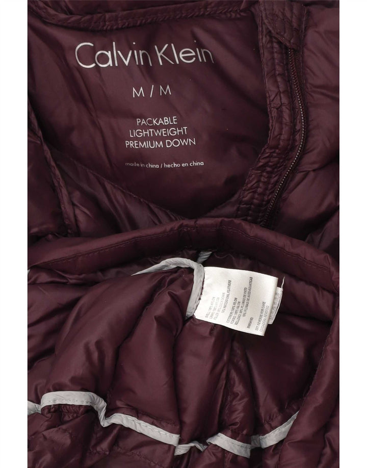 Calvin Klein Dame Polstret Frakke UK 14 Medium Burgundy Nylon