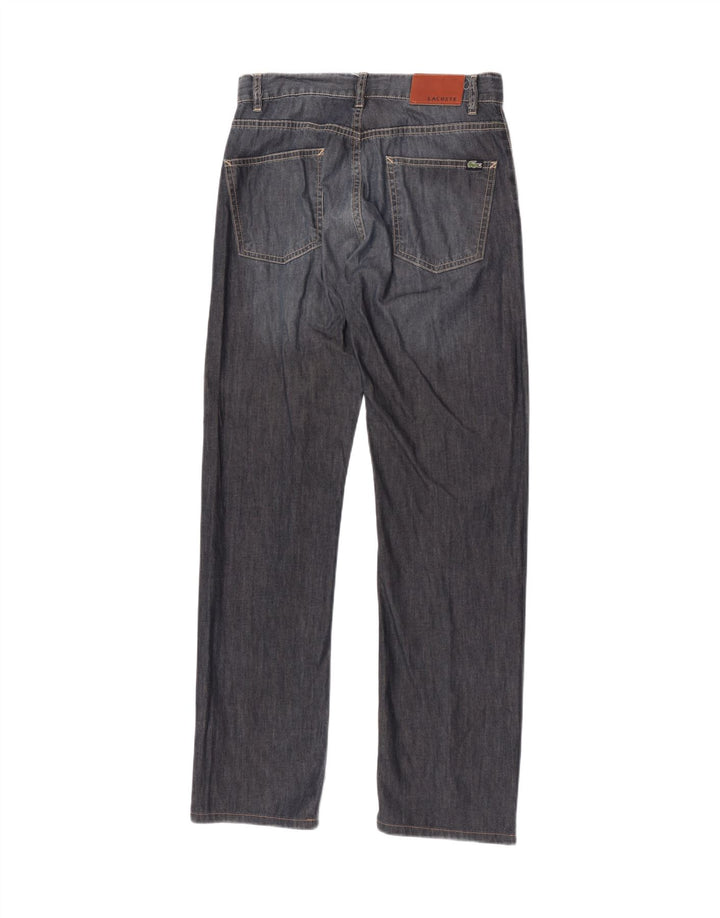 Lacoste Dame Straight Jeans Størrelse 40 Medium W30 L32 Marineblå Bomuld