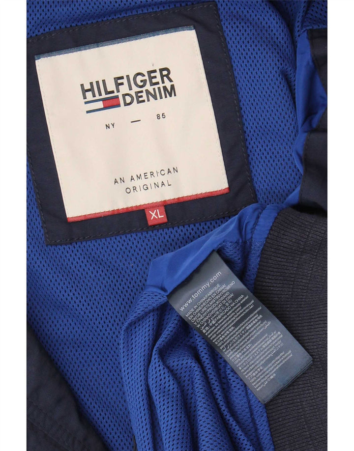 Tommy Hilfiger Herre Bomber Jacket UK 42 XL Navy Blue Polyamid
