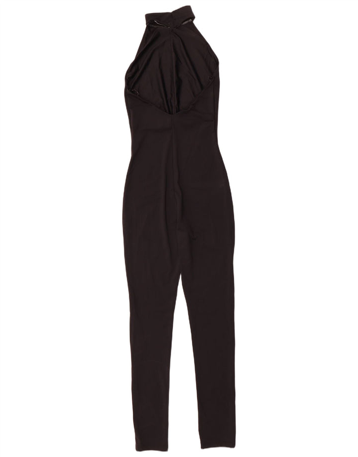 Zara Dame Halter Jumpsuit UK 12 Medium Sort Polyamid