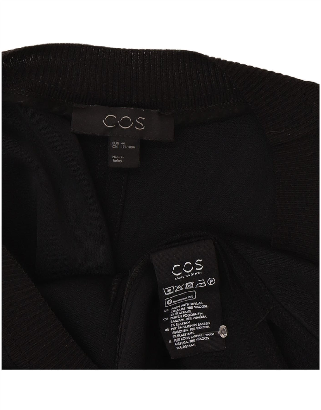 Cos Kortærmede Jumper Kjole til kvinder EU 44 XL Sort Viscose