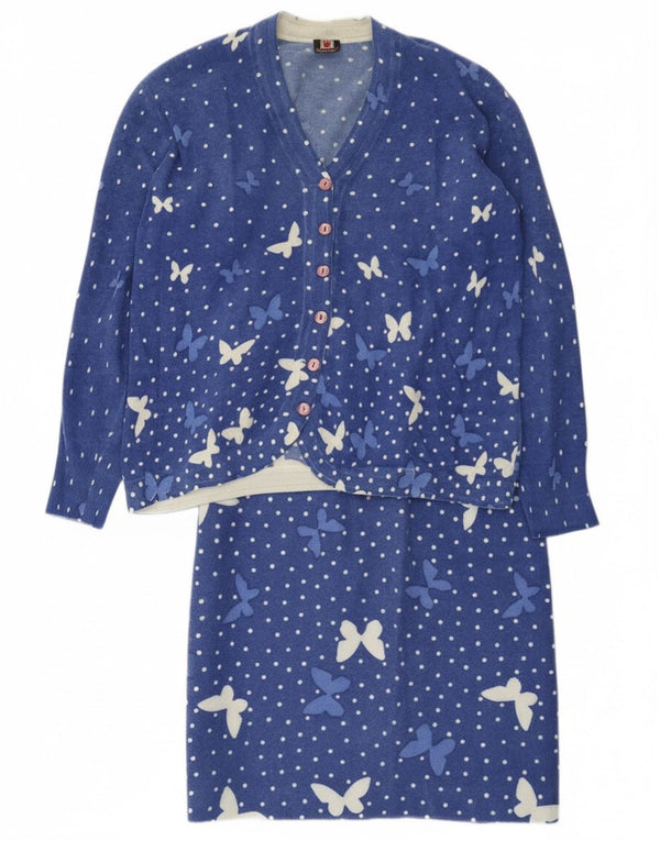 Heron Womens 2-delt nederdelsæt UK 14 Medium W34 Blue Spotted Butterfly