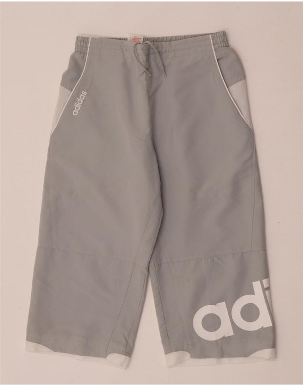 Adidas Boys Capri træningsdragt bukser 13-14 år XL Grå Colourblock