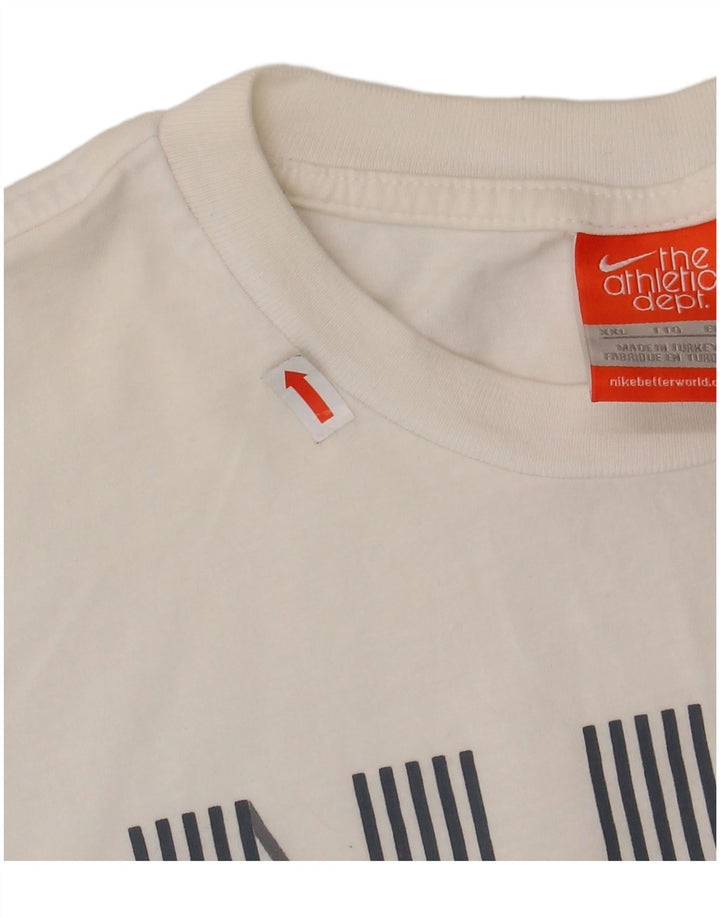 NIKE Mens Graphic T-Shirt Top 2XL White Cotton