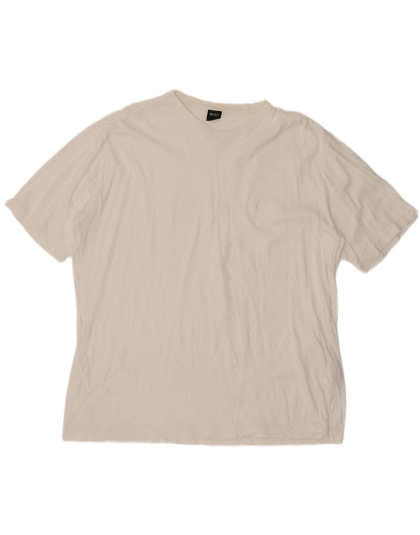 Hugo Boss Herre T-Shirt Top XL Hvid Bomuld