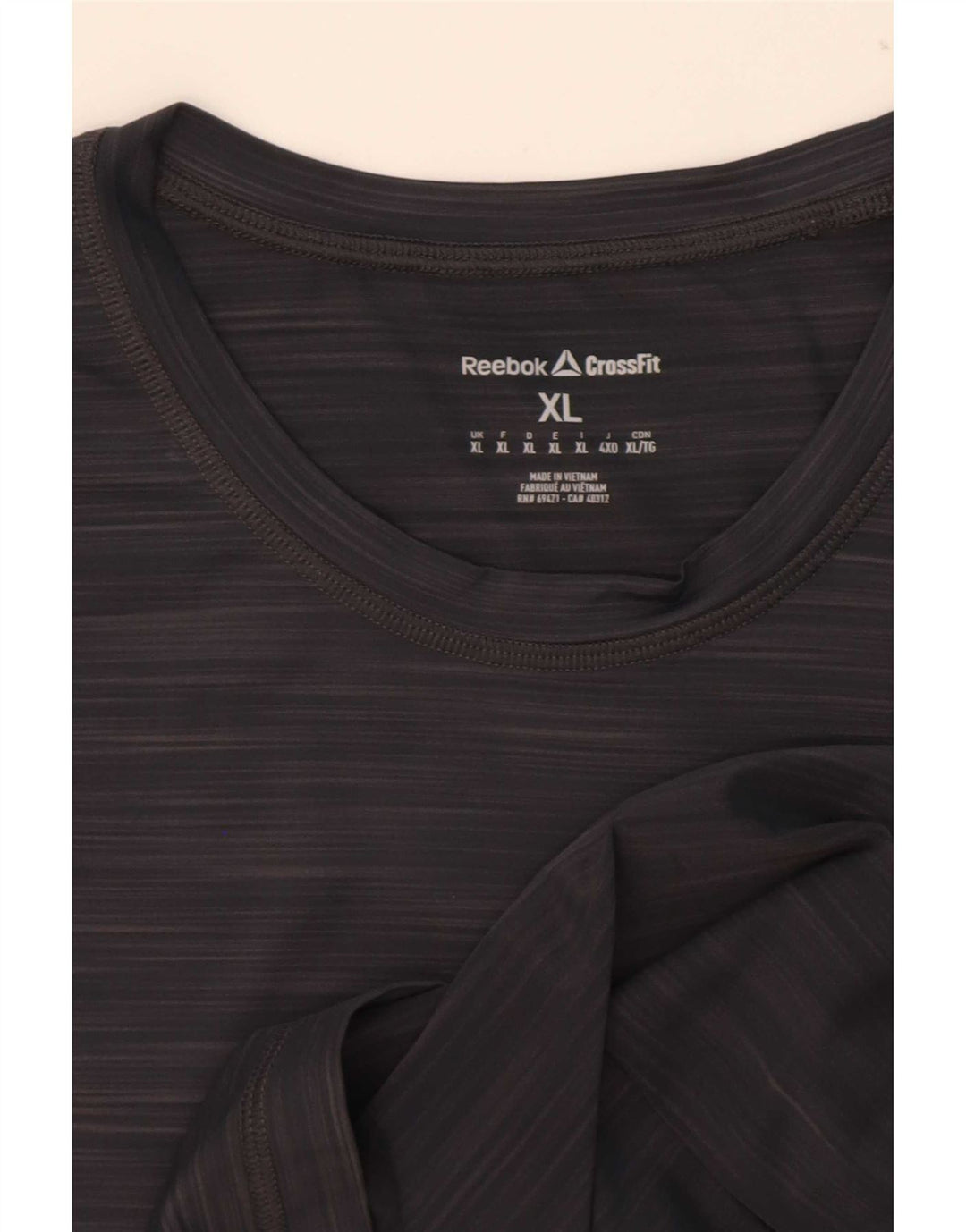 Reebok Herre Cross Fit T-Shirt Top XL Grå Flecked
