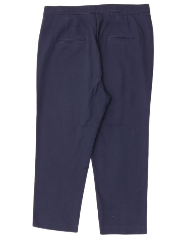 Marks & Spencer Dame Crop Chino Bukser UK 16 Large W34 L23 Navy Blue