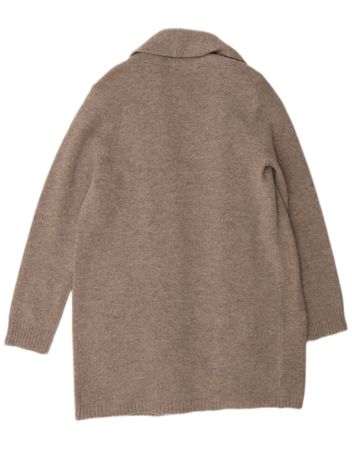 Laura Ashley Dame Longline Cardigan Sweater UK 12 Medium Grey Flecked