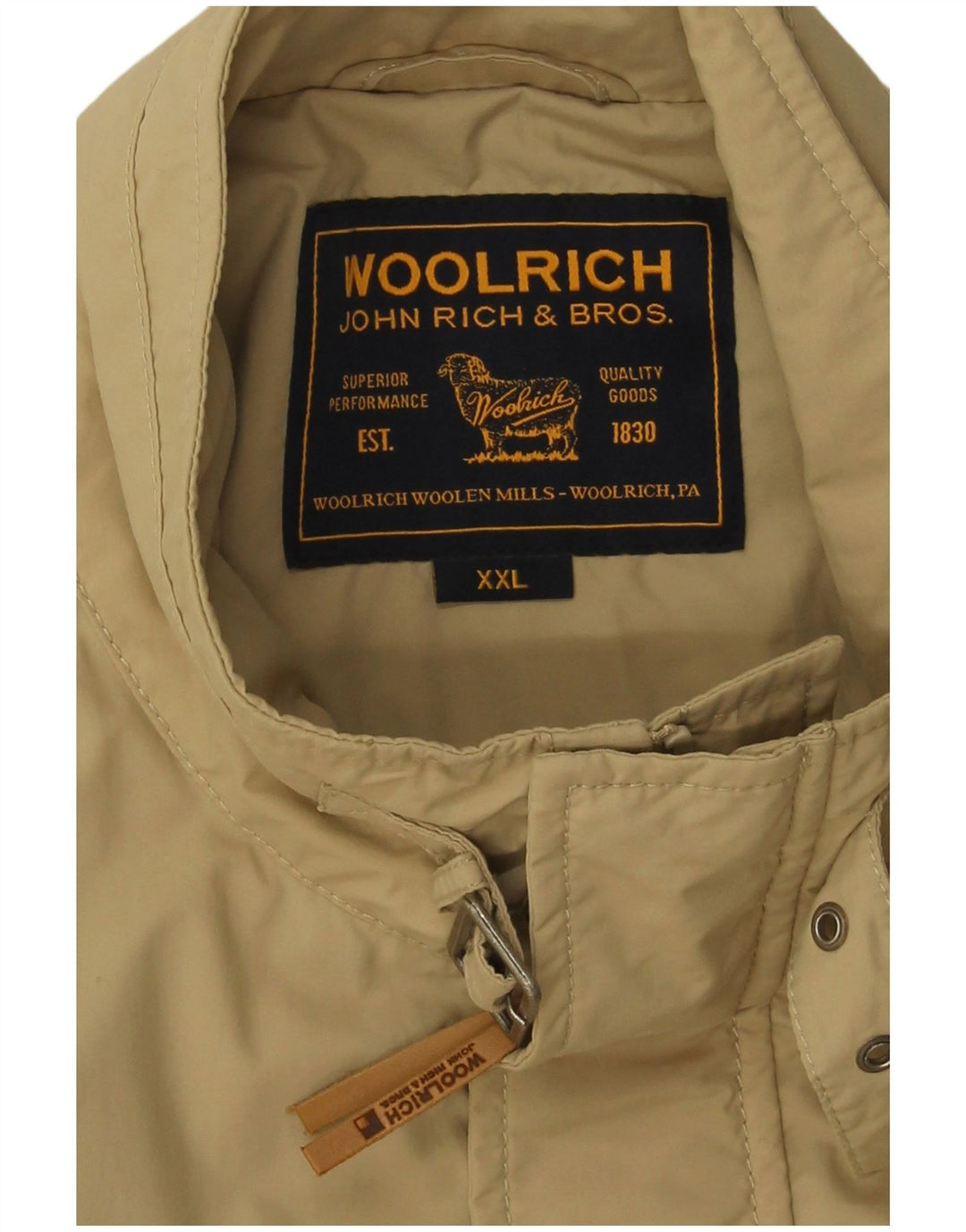 Woolrich Herre Military Jacket UK 44 2XL Beige Nylon
