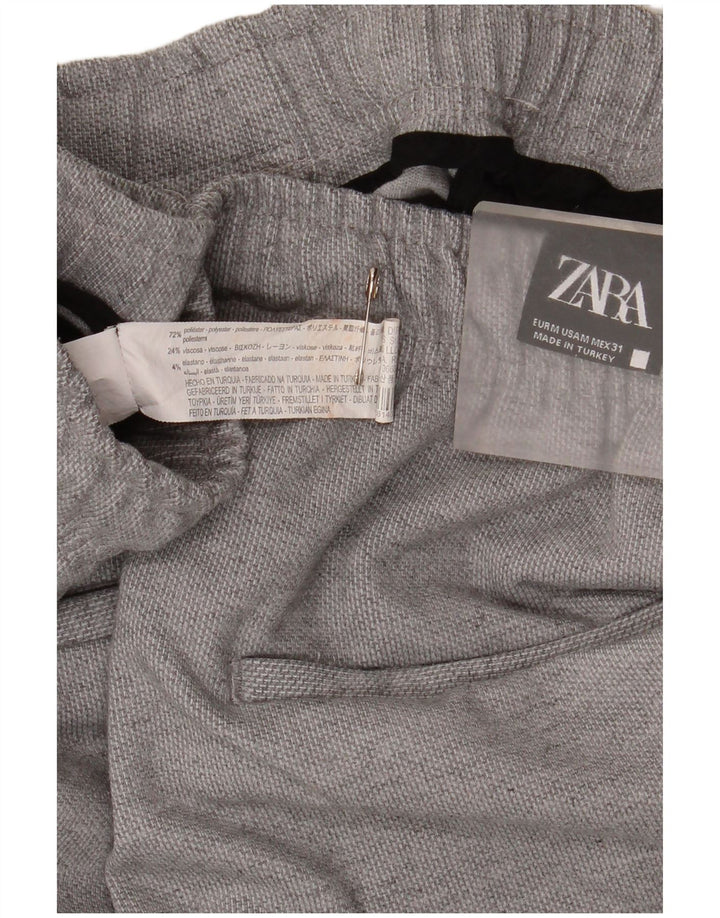 ZARA Herre tilspidsede Chinobukser Medium W32 L28 Grå Polyester