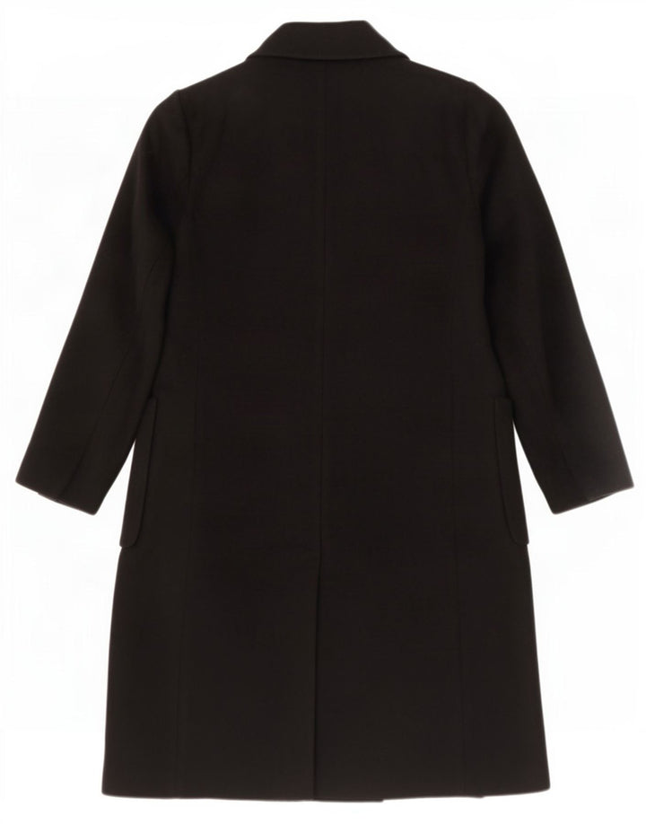 Marks & Spencer Dame Dobbeltradet Frakke UK 14 Medium Sort Uld