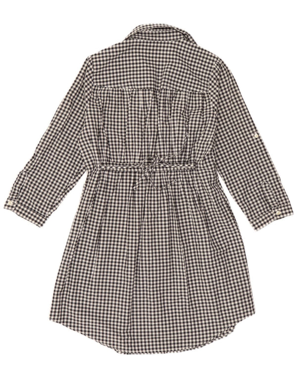 Sundek Womens 3/4 Sleeve Oversized Shirt Dress UK 10 Small Black Gingham