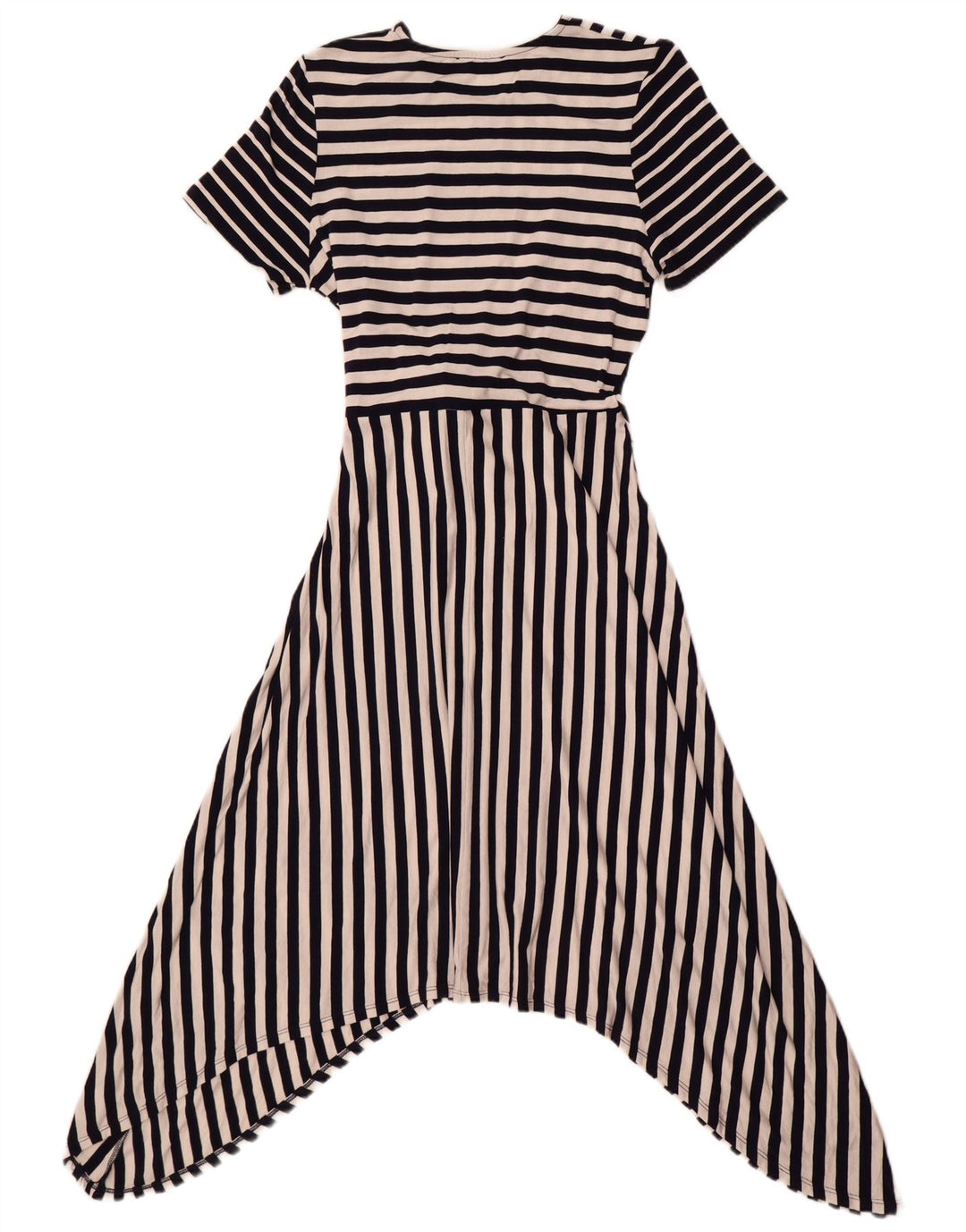 Oasis Womens Front Tie Asymmetrisk Kjole UK 12 Mellem marineblå stribet