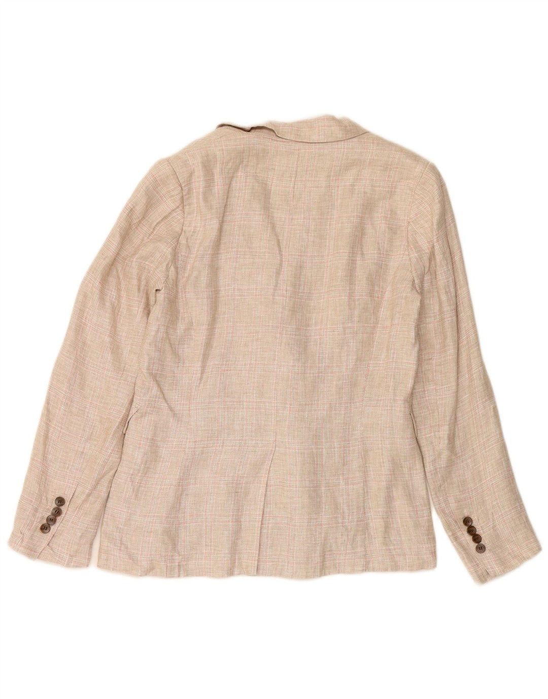 FRANSK FORBINDELSE Dame Oversized Blazer Jacket UK 10 Small Beige Check