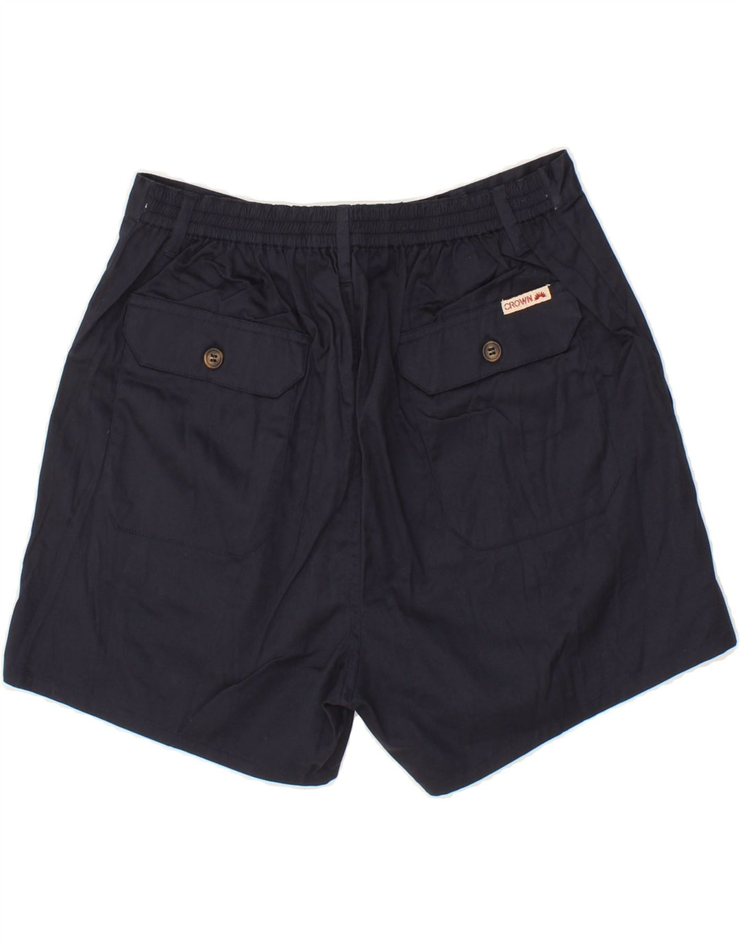 CROWN Womens Chino Shorts IT 48 Medium W30 Navy Blue Cotton Vintage Crown and Second-Hand Crown from Messina Hembry 