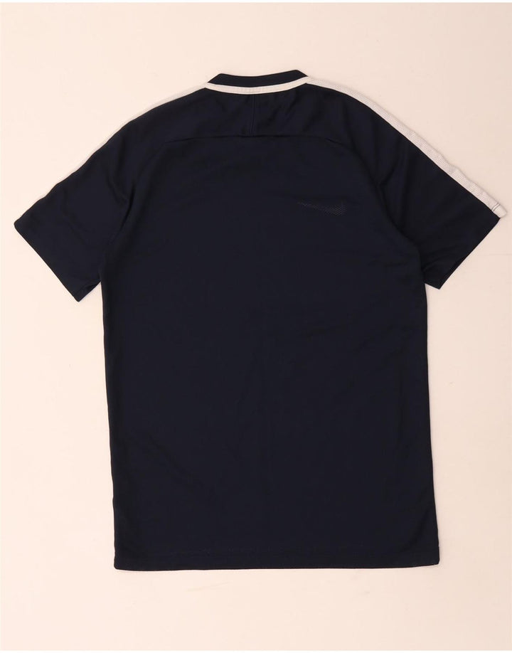 Nike Herre Dri Fit T-shirt Top Small Navy Blue Colourblock