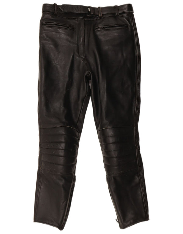 Vintage dame bikerbukser i læder IT 40 Small W30 L26 sort læder