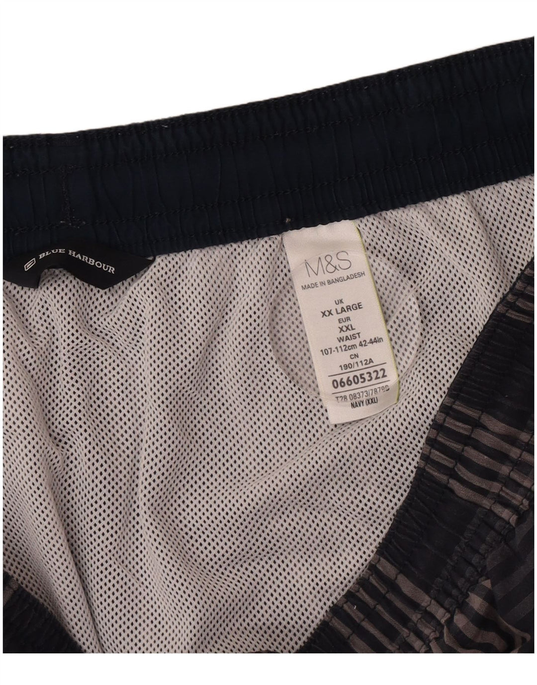 Marks & Spencer Herre Cargo svømmeshorts 2XL marineblå ternet bomuld