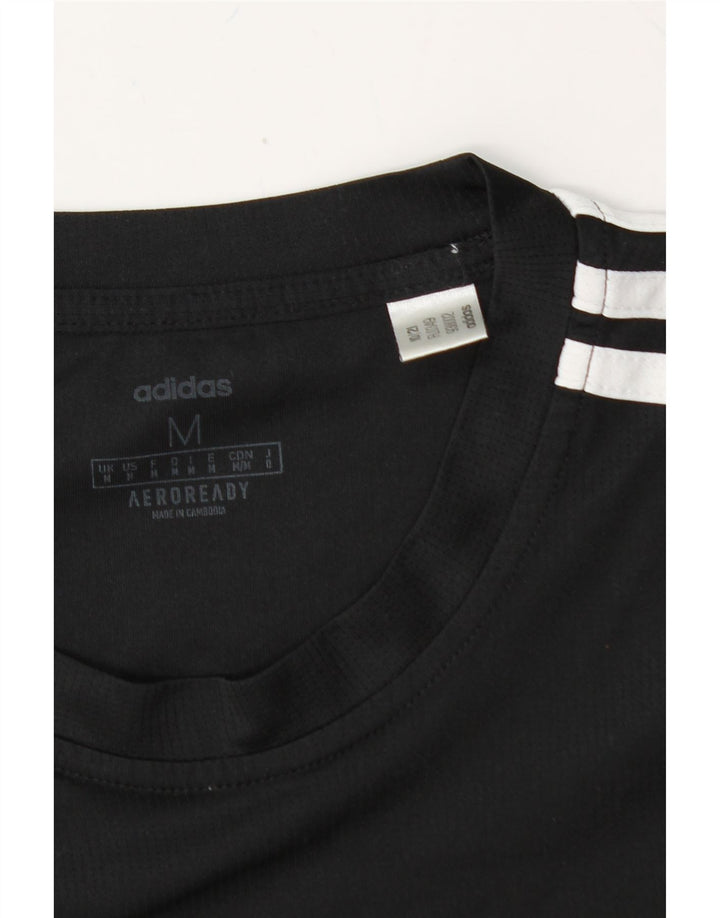 ADIDAS Mens Aeroready T-Shirt Top Medium Black Polyester Vintage Adidas and Second-Hand Adidas from Messina Hembry 