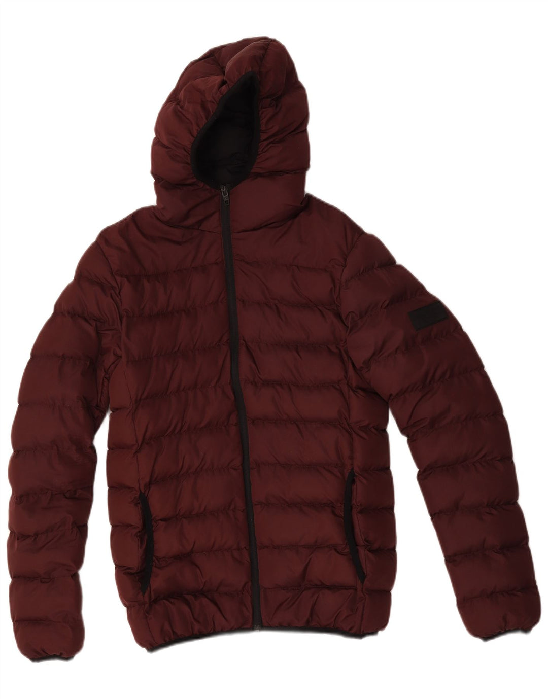 French Connection Herre hættepolstret jakke UK 34 XS Burgundy Polyester