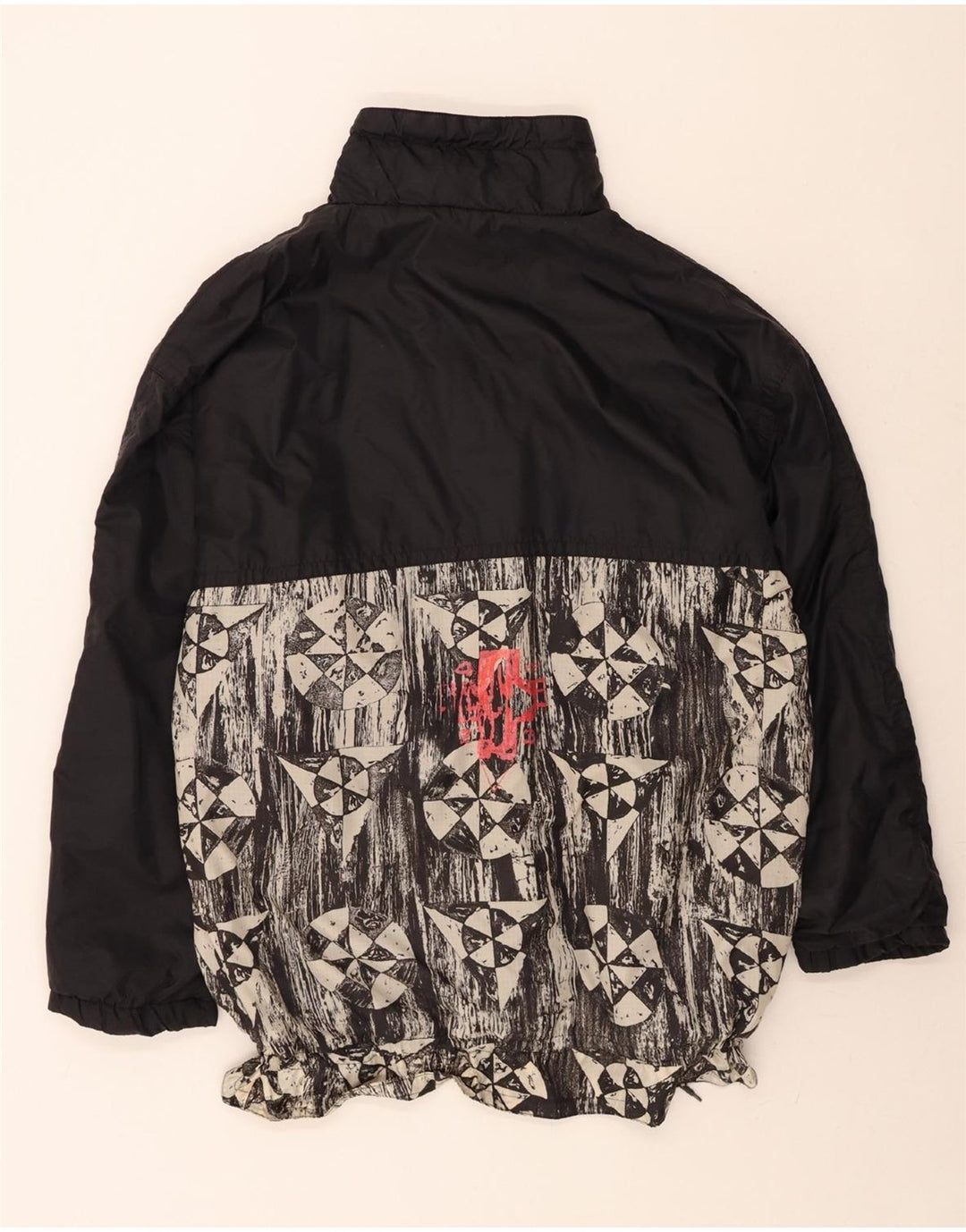 ETIREL Mens Pullover Windbreaker Jacket UK 42 XL Black Colourblock Nylon Vintage Etirel and Second-Hand Etirel from Messina Hembry 