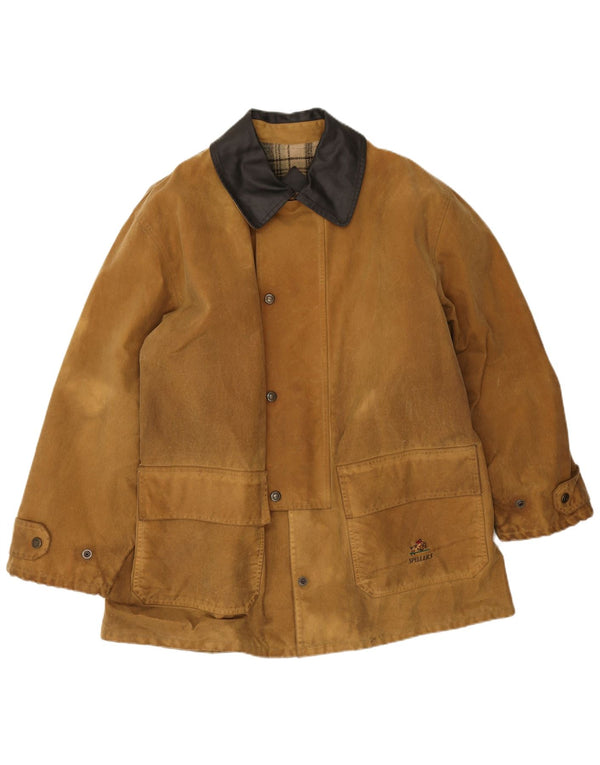 Spillers Herre Riding Loose Fit Vokset Bomuldsjakke UK 40 Stor Beige Bomuld